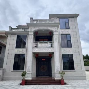 贵州 芝麻白石材别墅干挂案例展示