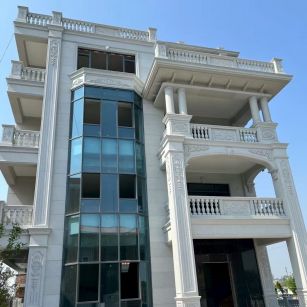 贵州 芝麻白花岗岩别墅外墙干挂效果展示