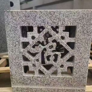 贵州 芝麻白花岗岩镂空雕花灯笼