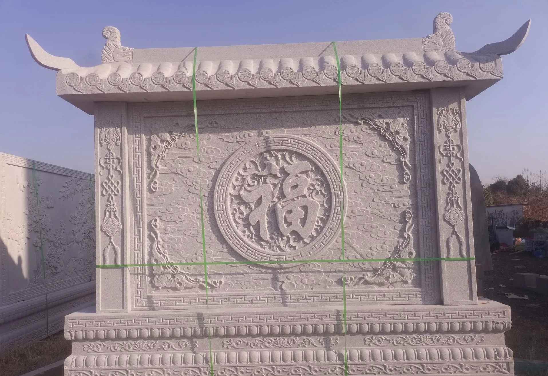 贵州 芝麻白花岗岩屏风，照壁，影壁